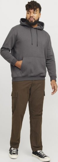 Jack & Jones BRADLEY Hoodie Grey - Mikiny & mikiny s kapucí - Mikiny & Mikiny s kapucí 2XL-12XL