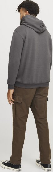 Jack & Jones BRADLEY Hoodie Grey - Mikiny & mikiny s kapucí - Mikiny & Mikiny s kapucí 2XL-12XL