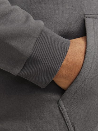 Jack & Jones BRADLEY Hoodie Grey - Mikiny & mikiny s kapucí - Mikiny & Mikiny s kapucí 2XL-12XL