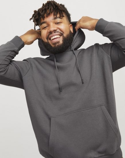 Jack & Jones BRADLEY Hoodie Grey - Mikiny & mikiny s kapucí - Mikiny & Mikiny s kapucí 2XL-12XL