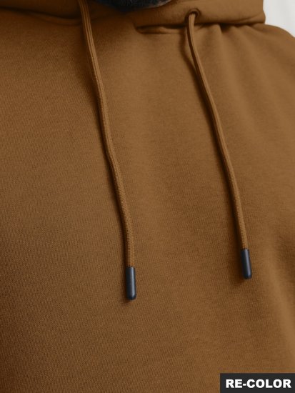 Jack & Jones BRADLEY Hoodie Brown - Mikiny & mikiny s kapucí - Mikiny & Mikiny s kapucí 2XL-12XL