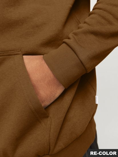 Jack & Jones BRADLEY Hoodie Brown - Mikiny & mikiny s kapucí - Mikiny & Mikiny s kapucí 2XL-12XL