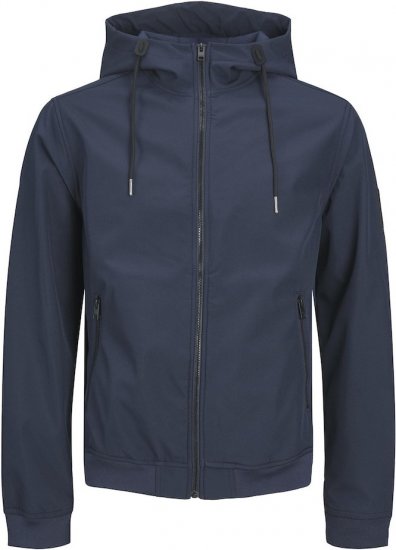 Jack & Jones BASIC Water-Resistant Softshell Jacket Navy Blazer - Bundy - Bundy Nadměrné Velikosti - 2XL-8XL
