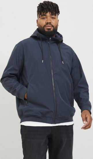Jack & Jones BASIC Water-Resistant Softshell Jacket Navy Blazer - Bundy - Bundy Nadměrné Velikosti - 2XL-8XL