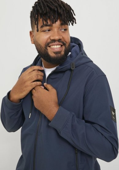 Jack & Jones BASIC Water-Resistant Softshell Jacket Navy Blazer - Bundy - Bundy Nadměrné Velikosti - 2XL-8XL