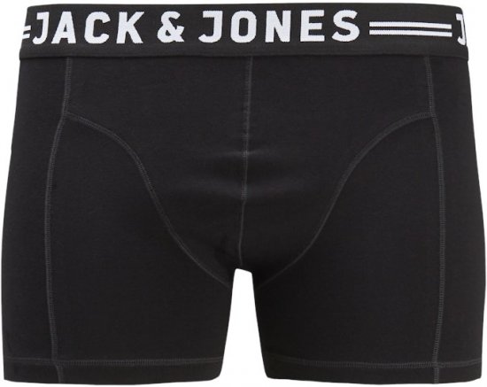 Jack & Jones SENSE Trunks 3-Pack Black - Spodní prádlo - Spodní Prádlo Nadměrné Velikosti 2XL-8XL
