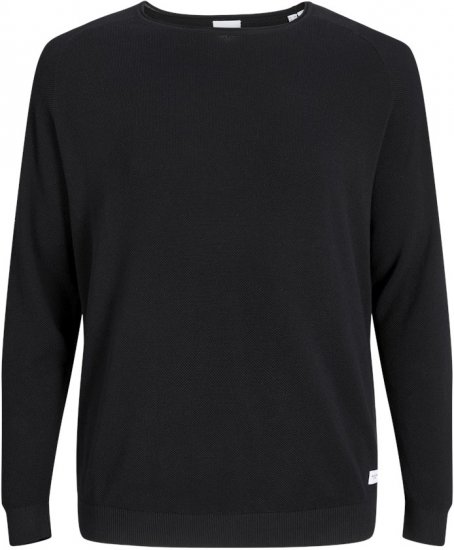 Jack & Jones HILL Knitted Sweater Black - Mikiny & mikiny s kapucí - Mikiny & Mikiny s kapucí 2XL-12XL