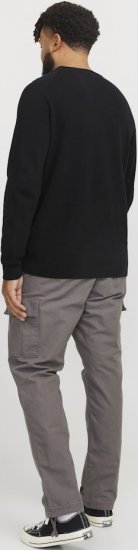 Jack & Jones HILL Knitted Sweater Black - Mikiny & mikiny s kapucí - Mikiny & Mikiny s kapucí 2XL-12XL