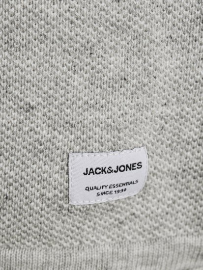 Jack & Jones HILL Knitted Sweater Light Grey Melange - Mikiny & mikiny s kapucí - Mikiny & Mikiny s kapucí 2XL-12XL