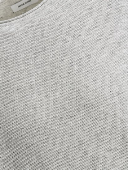 Jack & Jones HILL Knitted Sweater Light Grey Melange - Mikiny & mikiny s kapucí - Mikiny & Mikiny s kapucí 2XL-12XL