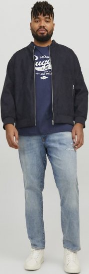 Jack & Jones ROCKY Faux Suede Bomber Jacket Jet Black - Bundy - Bundy Nadměrné Velikosti - 2XL-8XL