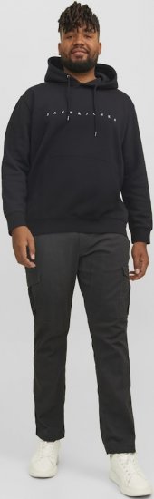 Jack & Jones STAR Hoodie Black - Mikiny & mikiny s kapucí - Mikiny & Mikiny s kapucí 2XL-12XL