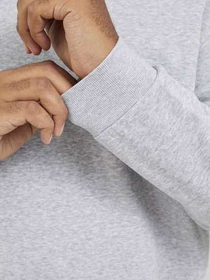 Jack & Jones BRADLEY Sweatshirt Light Grey Melange - Mikiny & mikiny s kapucí - Mikiny & Mikiny s kapucí 2XL-12XL