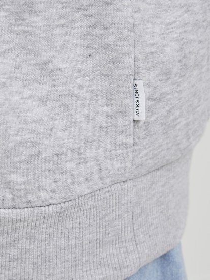 Jack & Jones BRADLEY Sweatshirt Light Grey Melange - Mikiny & mikiny s kapucí - Mikiny & Mikiny s kapucí 2XL-12XL