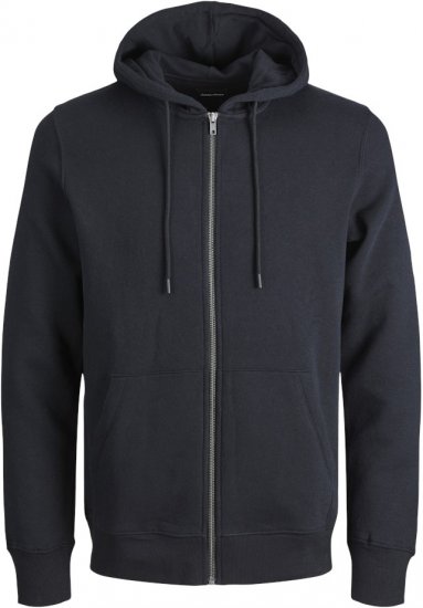 Jack & Jones BRADLEY Zip Hoodi Black - Mikiny & mikiny s kapucí - Mikiny & Mikiny s kapucí 2XL-12XL