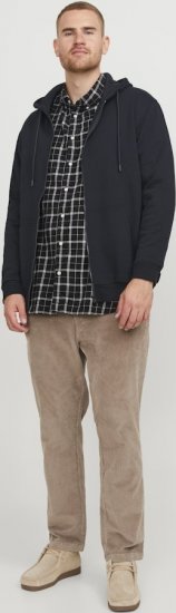 Jack & Jones BRADLEY Zip Hoodi Black - Mikiny & mikiny s kapucí - Mikiny & Mikiny s kapucí 2XL-12XL