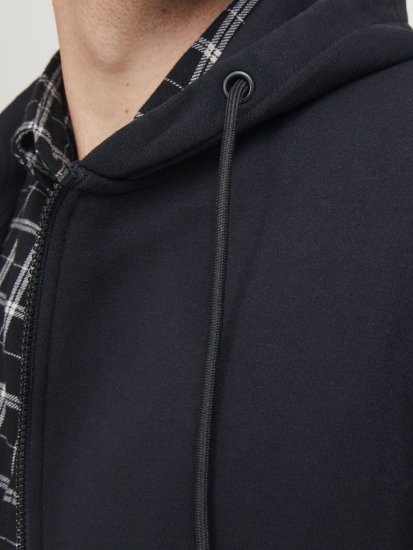 Jack & Jones BRADLEY Zip Hoodi Black - Mikiny & mikiny s kapucí - Mikiny & Mikiny s kapucí 2XL-12XL