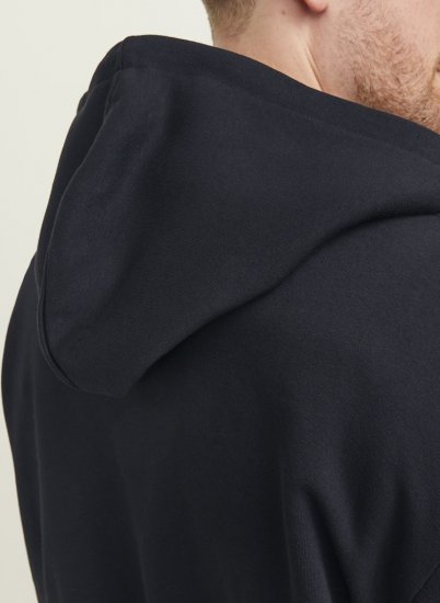 Jack & Jones BRADLEY Zip Hoodi Black - Mikiny & mikiny s kapucí - Mikiny & Mikiny s kapucí 2XL-12XL