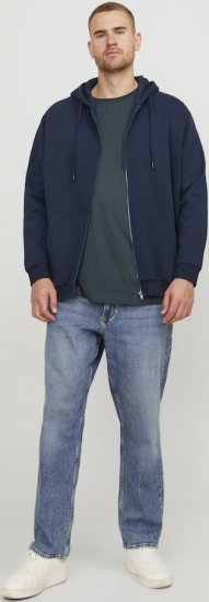 Jack & Jones BRADLEY Zip Hoodie Navy Blazer - Mikiny & mikiny s kapucí - Mikiny & Mikiny s kapucí 2XL-12XL