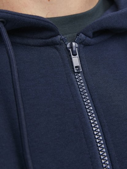 Jack & Jones BRADLEY Zip Hoodie Navy Blazer - Mikiny & mikiny s kapucí - Mikiny & Mikiny s kapucí 2XL-12XL