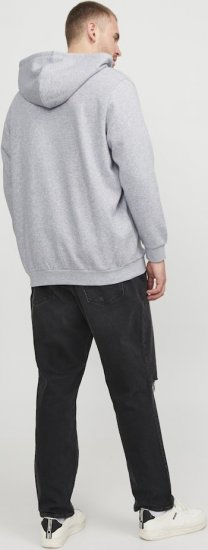 Jack & Jones BRADLEY Zip Hoodie Light Grey Melange - Mikiny & mikiny s kapucí - Mikiny & Mikiny s kapucí 2XL-12XL