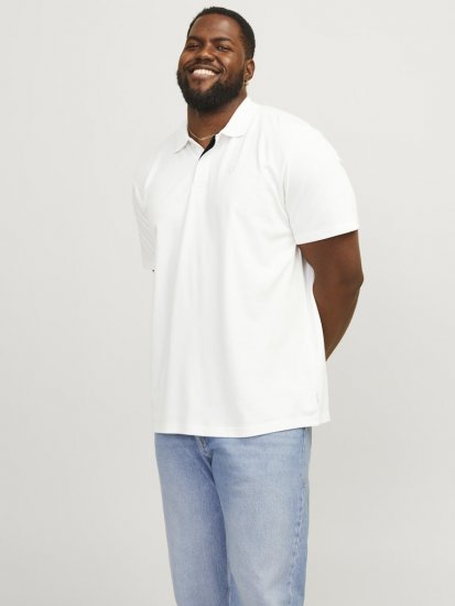 Jack & Jones Rodney Short Sleeve Polo White - Polokošile - Polokošile 2XL-8XL - Trička s límečkem 2XL-8XL