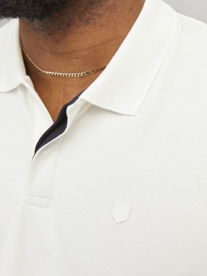 Jack & Jones Rodney Short Sleeve Polo White - Polokošile - Polokošile 2XL-8XL - Trička s límečkem 2XL-8XL