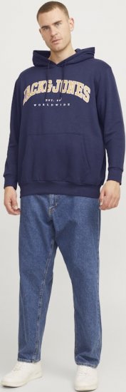 Jack & Jones CALEB Hoodie Navy Blazer - Mikiny & mikiny s kapucí - Mikiny & Mikiny s kapucí 2XL-12XL