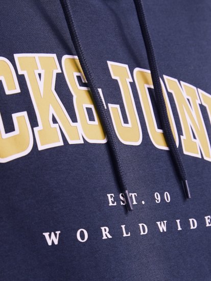 Jack & Jones CALEB Hoodie Navy Blazer - Mikiny & mikiny s kapucí - Mikiny & Mikiny s kapucí 2XL-12XL
