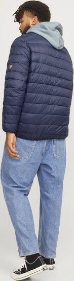 Jack & Jones SPRINT True Red Stitches Quilted Collar Jacket Navy Blazer - Bundy - Bundy Nadměrné Velikosti - 2XL-8XL