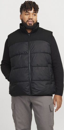 Jack & Jones MOON Bodywarmer Black - Bundy - Bundy Nadměrné Velikosti - 2XL-8XL
