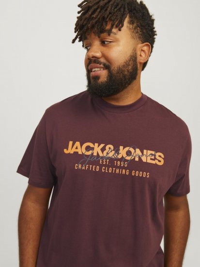 Jack & Jones JJALVIS Vineyard Wine - Trička - Trička nadměrné velikosti - 2XL-14XL