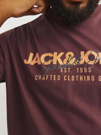 Jack & Jones JJALVIS Vineyard Wine - Trička - Trička nadměrné velikosti - 2XL-14XL