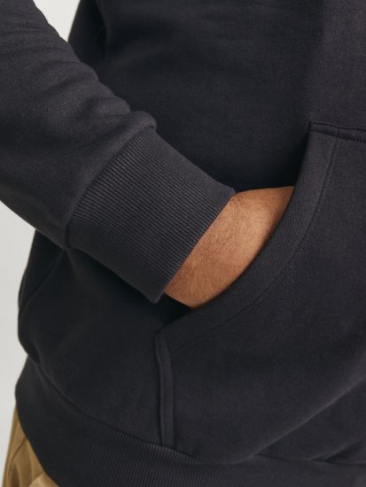 Jack & Jones CALEB Hoodie Black - Mikiny & mikiny s kapucí - Mikiny & Mikiny s kapucí 2XL-12XL