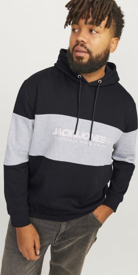 Jack & Jones LEGACY 2 Color Hoodie Black - Mikiny & mikiny s kapucí - Mikiny & Mikiny s kapucí 2XL-12XL