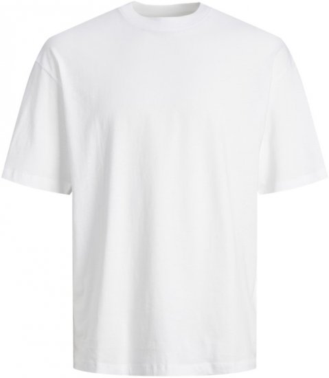 Jack & Jones BRADLEY T-Shirt White - Trička - Trička nadměrné velikosti - 2XL-14XL