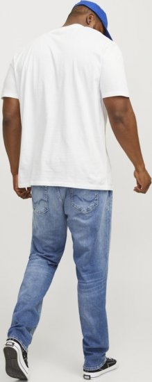 Jack & Jones BRADLEY T-Shirt White - Trička - Trička nadměrné velikosti - 2XL-14XL