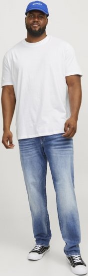 Jack & Jones BRADLEY T-Shirt White - Trička - Trička nadměrné velikosti - 2XL-14XL