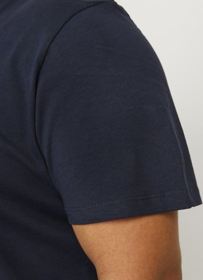 Jack & Jones CALEB VARSITY O-Neck T-Shirt Navy Blazer - Trička - Trička nadměrné velikosti - 2XL-14XL