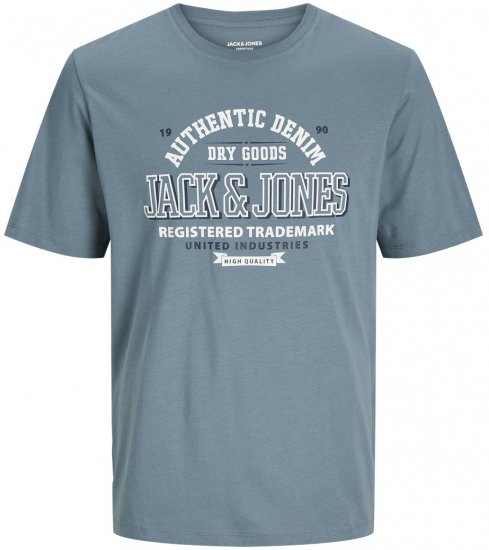 Jack & Jones JJELOGO O-Neck T-Shirt Goblin Blue - Trička - Trička nadměrné velikosti - 2XL-14XL