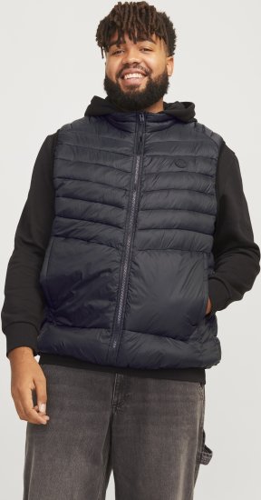 Jack & Jones SPRINT BODYWARMER With Collar Black - Bundy - Bundy Nadměrné Velikosti - 2XL-8XL