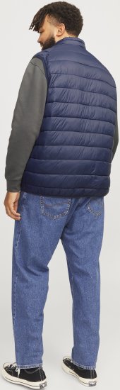 Jack & Jones SPRINT True Red Stitches BODYWARMER Navy Blazer - Bundy - Bundy Nadměrné Velikosti - 2XL-8XL
