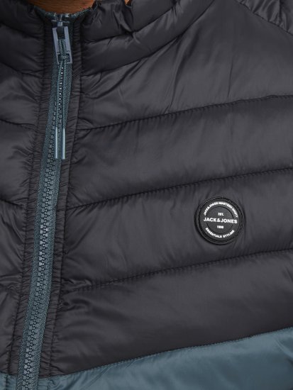 Jack & Jones SPRINT Black Blocking BODYWARMER With Collar Dark Turquoise - Bundy - Bundy Nadměrné Velikosti - 2XL-8XL