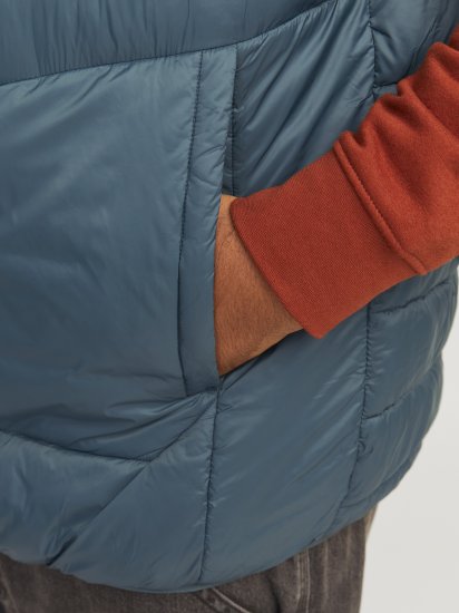 Jack & Jones SPRINT Black Blocking BODYWARMER With Collar Dark Turquoise - Bundy - Bundy Nadměrné Velikosti - 2XL-8XL