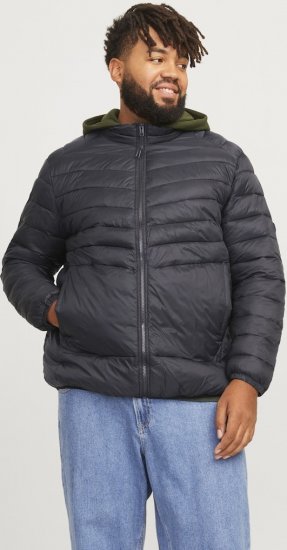 Jack & Jones SPRINT Quilted Collar Jacket Black - Bundy - Bundy Nadměrné Velikosti - 2XL-8XL