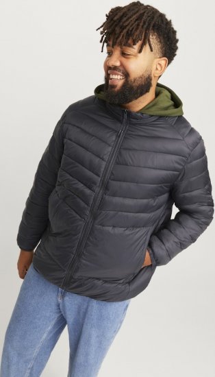 Jack & Jones SPRINT Quilted Collar Jacket Black - Bundy - Bundy Nadměrné Velikosti - 2XL-8XL
