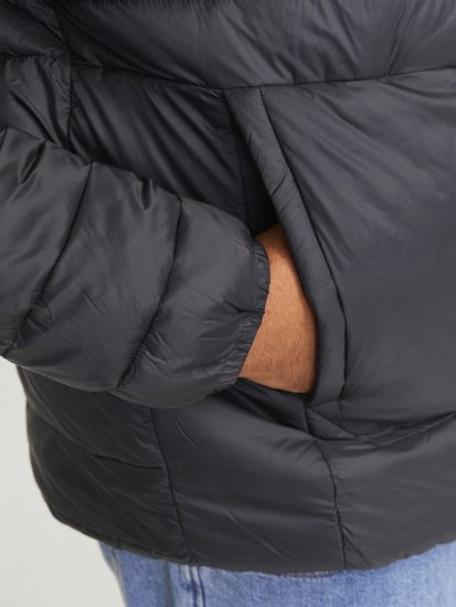 Jack & Jones SPRINT Quilted Collar Jacket Black - Bundy - Bundy Nadměrné Velikosti - 2XL-8XL