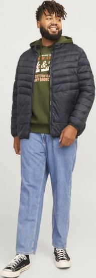Jack & Jones SPRINT Quilted Collar Jacket Black - Bundy - Bundy Nadměrné Velikosti - 2XL-8XL