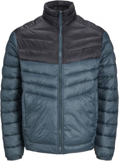 Jack & Jones SPRINT Black Blocking Quilted Collar Jacket Teal - Bundy - Bundy Nadměrné Velikosti - 2XL-8XL