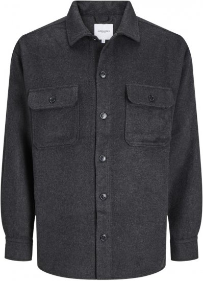 Jack & Jones BRADLEY OLLIE Overshirt LS Black - Košile - Košile 2XL-10XL